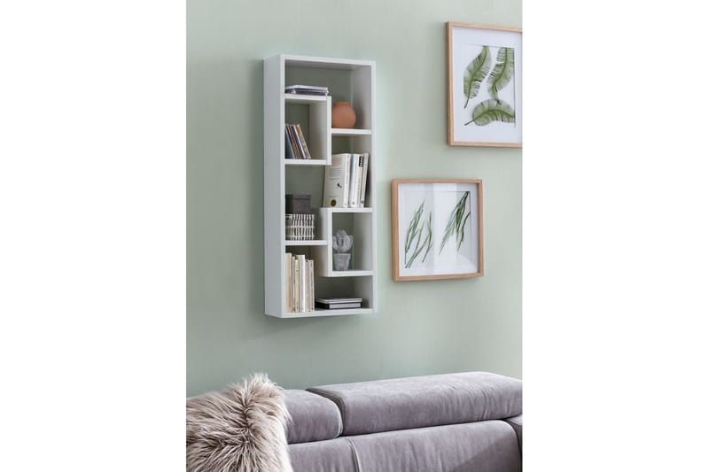Vägghylla Wohnling melaminbelagd MDF, förvaringshylla, modern stil Vit - Vit - Möbler - Bord & matgrupper - Bordstillbehör - Iläggsskiva & klaff