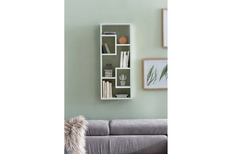 Vägghylla Wohnling melaminbelagd MDF, förvaringshylla, modern stil Vit - Vit - Förvaring - Hylla - Bokhylla