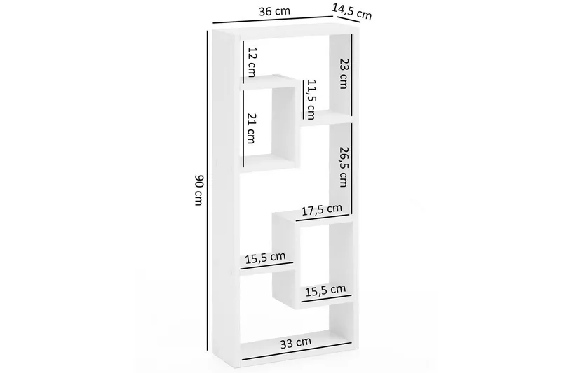 Vägghylla Wohnling melaminbelagd MDF, förvaringshylla, modern stil Vit - Vit - Förvaring - Hylla - Bokhylla