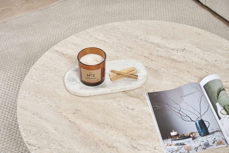 Boro Soffbord 90x40x90 cm - Travertine och Walnut - Möbler - Bord & matgrupper - Soffbord