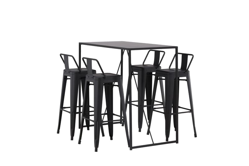 Brea Barbord 60x120 cm med 4 Tempe Stolar - Svart - Möbler - Bord & matgrupper - Barbord & ståbord