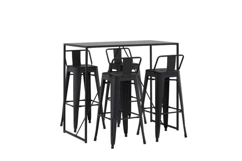Brea Barbord 60x120 cm med 4 Tempe Stolar - Svart - Möbler - Bord & matgrupper - Barbord & ståbord
