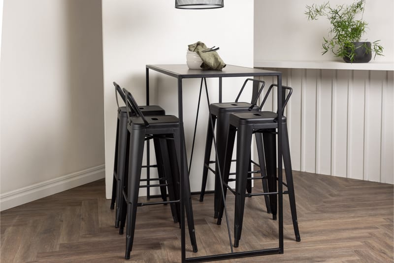 Brea Barbord 60x120 cm med 4 Tempe Stolar - Svart - Möbler - Bord & matgrupper - Barbord & ståbord