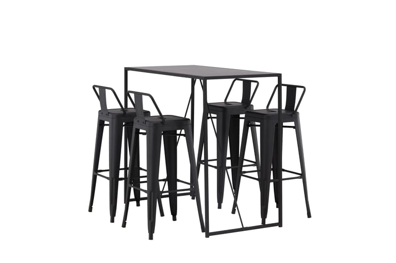 Brea Barbord 60x120 cm med 4 Tempe Stolar - Svart - Möbler - Bord & matgrupper - Barbord & ståbord
