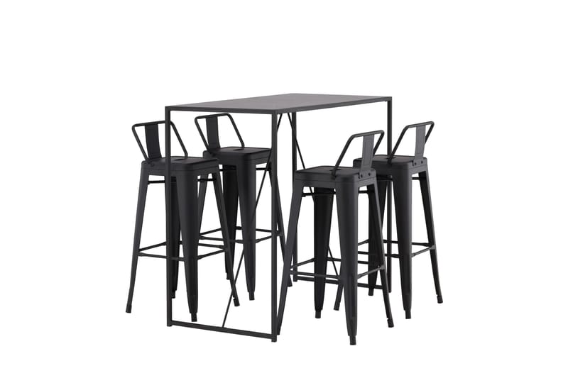Brea Barbord 60x120 cm med 4 Tempe Stolar - Svart - Möbler - Bord & matgrupper - Barbord & ståbord