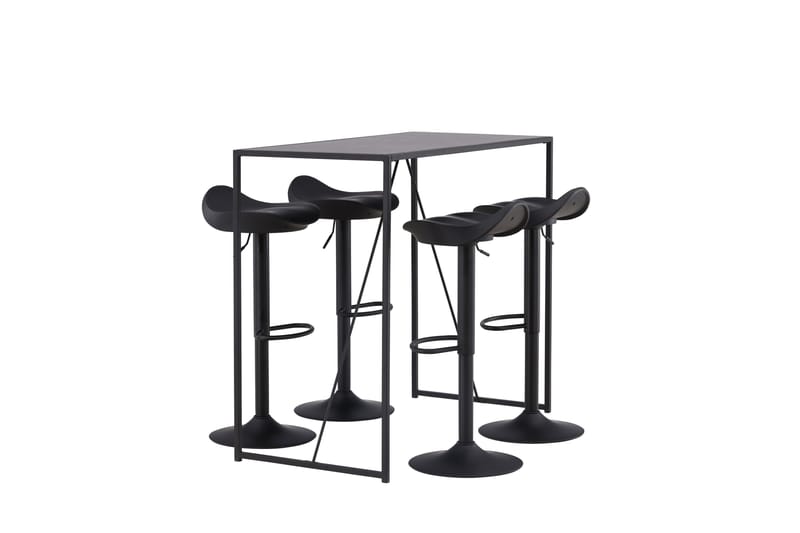 Brea Matgrupp 120 cm Rektangulär med 4 Adesto stolar - Svart - Möbler - Bord & matgrupper - Matgrupper