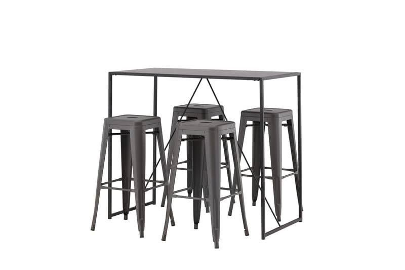 Brea Matgrupp 120 cm Rektangulär med 4 Tempe stolar - Svart - Möbler - Bord & matgrupper - Matgrupper