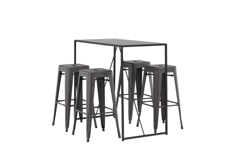 Brea Matgrupp 120 cm Rektangulär med 4 Tempe stolar - Svart - Möbler - Bord & matgrupper - Matgrupper