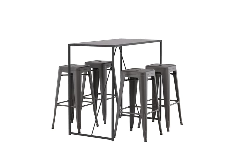 Brea Matgrupp 120 cm Rektangulär med 4 Tempe stolar - Svart - Möbler - Bord & matgrupper - Matgrupper