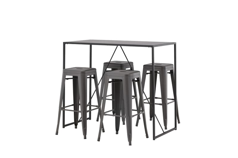 Brea Matgrupp 120 cm Rektangulär med 4 Tempe stolar - Svart - Möbler - Bord & matgrupper - Matgrupper