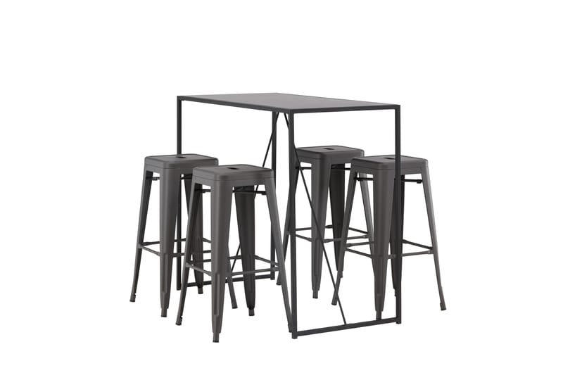 Brea Matgrupp 120 cm Rektangulär med 4 Tempe stolar - Svart - Möbler - Bord & matgrupper - Matgrupper