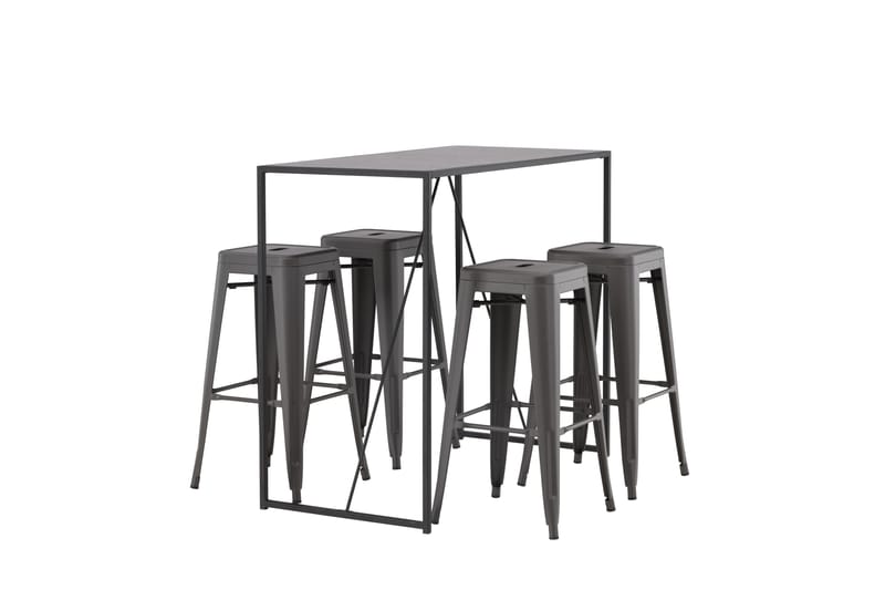 Brea Matgrupp 120 cm Rektangulär med 4 Tempe stolar - Svart - Möbler - Bord & matgrupper - Matgrupper