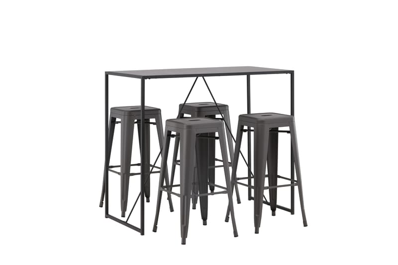 Brea Matgrupp 120 cm Rektangulär med 4 Tempe stolar - Svart - Möbler - Bord & matgrupper - Matgrupper