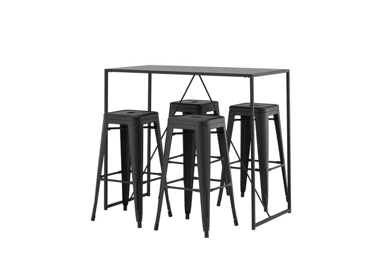 Brea Matgrupp 120 cm Rektangulär med 4 Tempe stolar - Svart - Möbler - Bord & matgrupper - Matgrupper