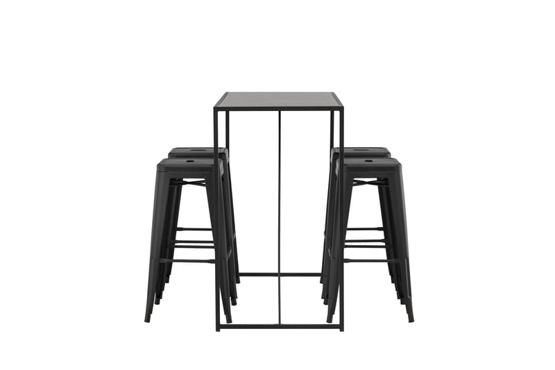 Brea Matgrupp 120 cm Rektangulär med 4 Tempe stolar - Svart - Möbler - Bord & matgrupper - Matgrupper