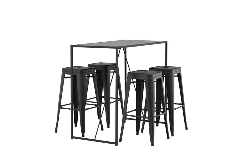 Brea Matgrupp 120 cm Rektangulär med 4 Tempe stolar - Svart - Möbler - Bord & matgrupper - Matgrupper