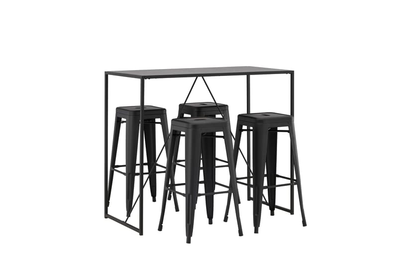 Brea Matgrupp 120 cm Rektangulär med 4 Tempe stolar - Svart - Möbler - Bord & matgrupper - Matgrupper
