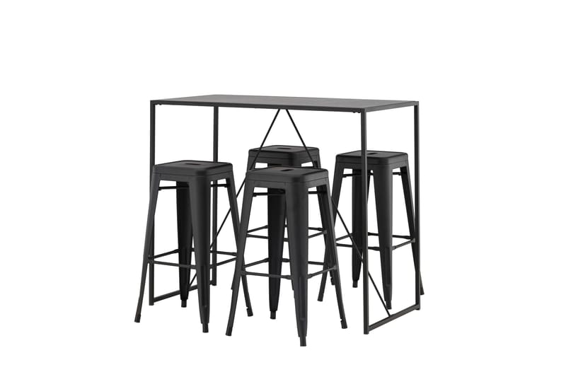 Brea Matgrupp 120 cm Rektangulär med 4 Tempe stolar - Svart - Möbler - Bord & matgrupper - Matgrupper