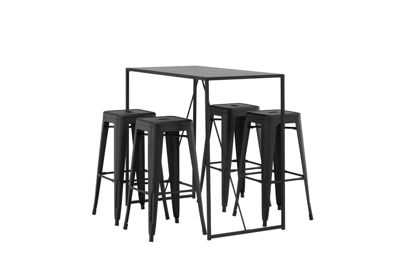 Brea Matgrupp 120 cm Rektangulär med 4 Tempe stolar - Svart - Möbler - Bord & matgrupper - Matgrupper