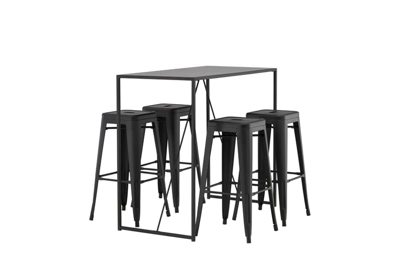 Brea Matgrupp 120 cm Rektangulär med 4 Tempe stolar - Svart - Möbler - Bord & matgrupper - Matgrupper