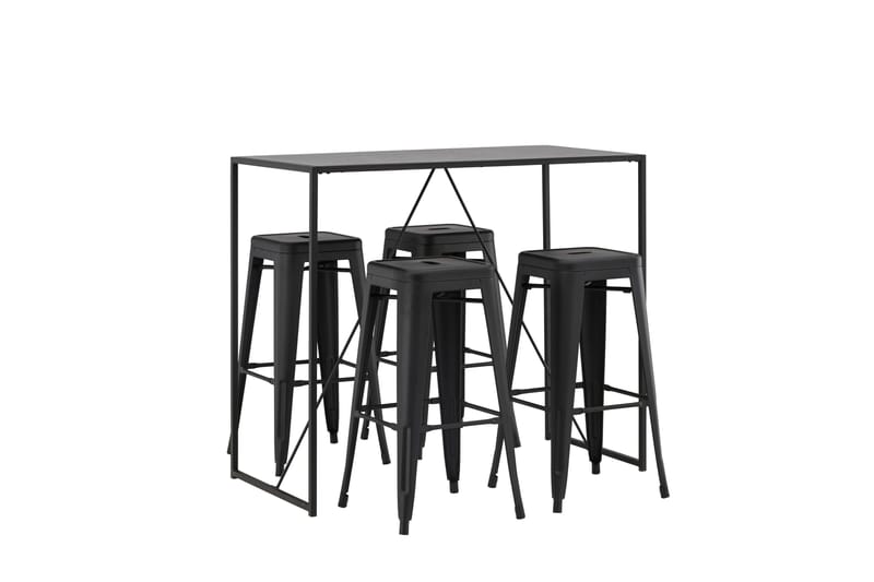 Brea Matgrupp 120 cm Rektangulär med 4 Tempe stolar - Svart - Möbler - Bord & matgrupper - Matgrupper