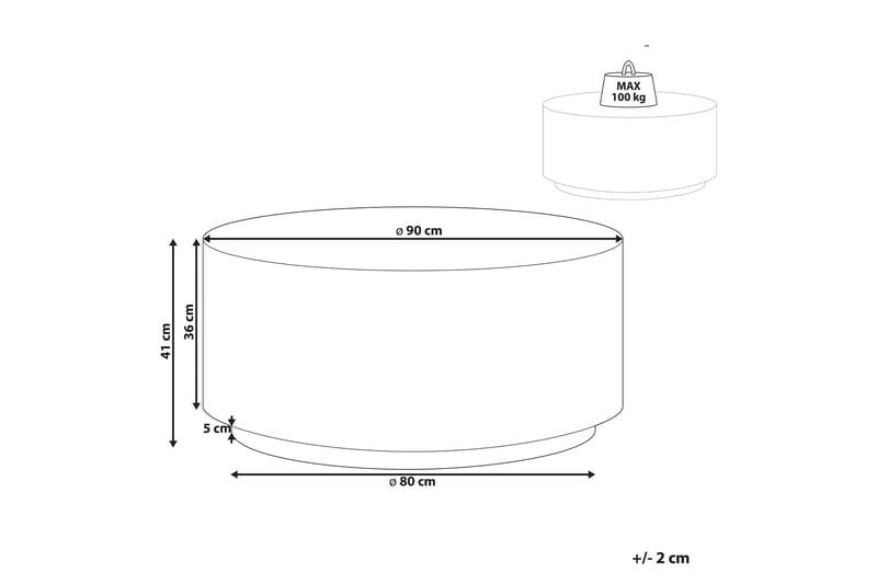 Bruder Soffbord 90 cm Rund Rund - Vit - Möbler - Bord & matgrupper - Soffbord
