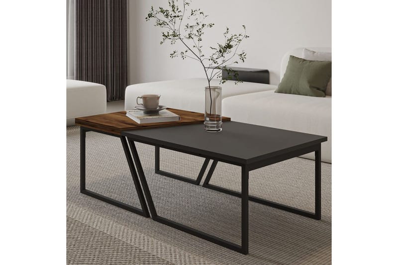 Bulskoll Soffbord 120 cm - Antracit/Valnöt - Möbler - Bord & matgrupper - Soffbord