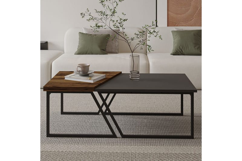 Bulskoll Soffbord 120 cm - Antracit/Valnöt - Möbler - Bord & matgrupper - Soffbord