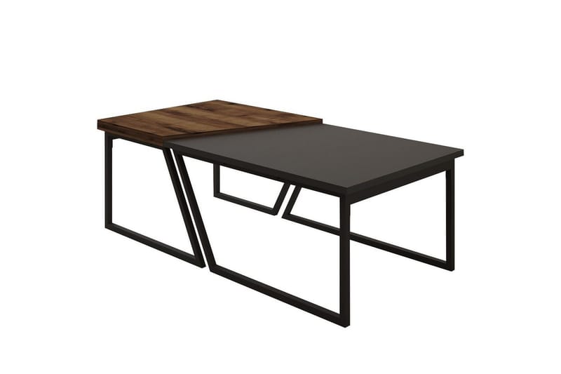 Bulskoll Soffbord 120 cm, Antracit/Valnöt