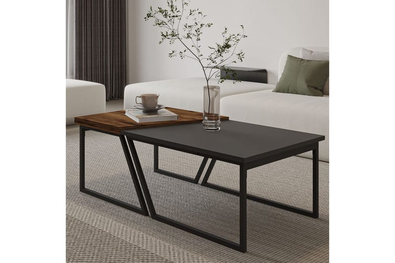 Bulskoll Soffbord 120 cm - Antracit/Valnöt - Möbler - Bord & matgrupper - Soffbord