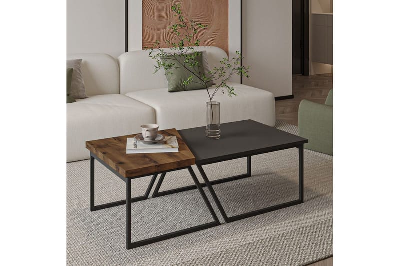 Bulskoll Soffbord 120 cm - Antracit/Valnöt - Möbler - Bord & matgrupper - Soffbord