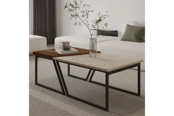 Bulskoll Soffbord 120 cm - Travertine/Valnöt - Möbler - Bord & matgrupper - Soffbord