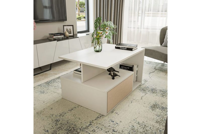 Bulvari Soffbord 90 cm - Beige/Vit - Möbler - Bord & matgrupper - Soffbord