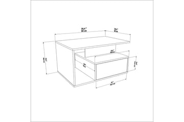Bulvari Soffbord 90 cm - Beige/Vit - Möbler - Bord & matgrupper - Soffbord