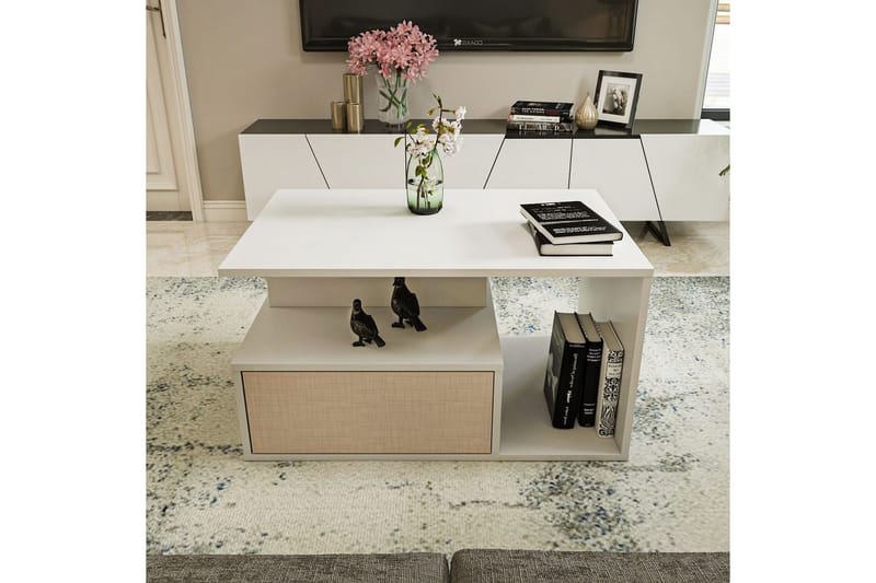 Bulvari Soffbord 90 cm - Beige/Vit - Möbler - Bord & matgrupper - Soffbord
