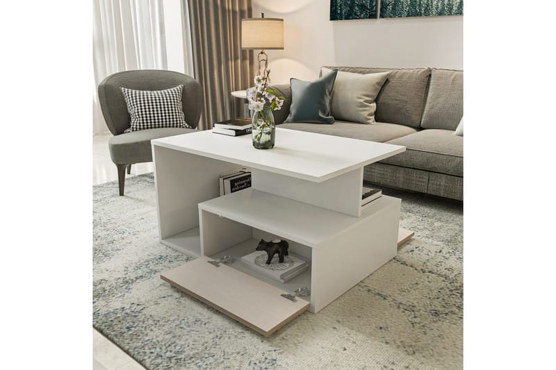 Bulvari Soffbord 90 cm - Beige/Vit - Möbler - Bord & matgrupper - Soffbord