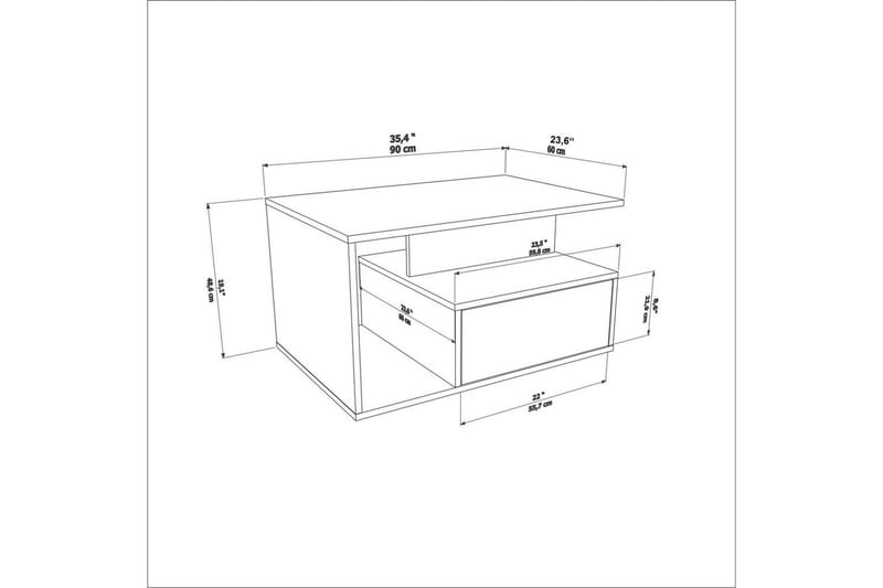 Bulvari Soffbord 90 cm - Valnöt - Möbler - Bord & matgrupper - Soffbord