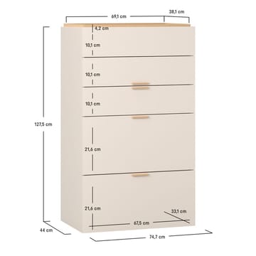 Byrå med lådor 4 You Fresh - Sandbeige - Förvaring - Förvaringsmöbler - Byrå - Hallbyrå