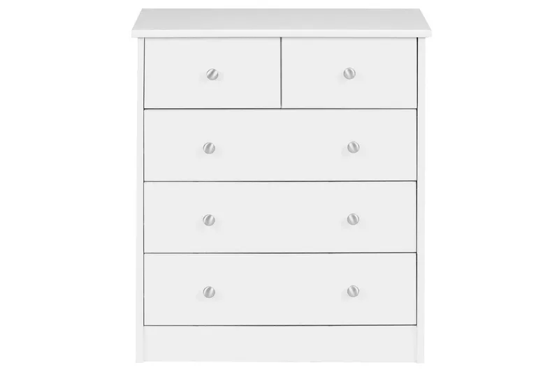 Byrå Wohnling med 5 lådor klassisk modern stil Vit - Vit - Möbler - Bord & matgrupper - Sminkbord & toalettbord