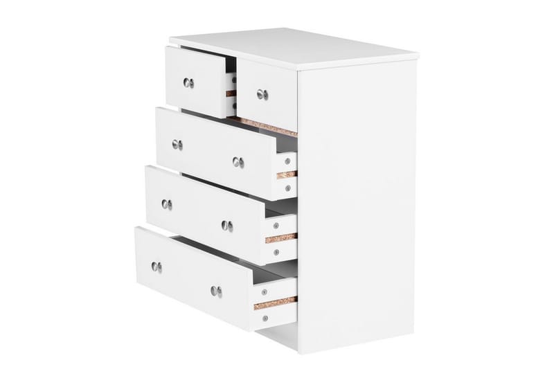 Byrå Wohnling med 5 lådor klassisk modern stil Vit - Vit - Möbler - Bord & matgrupper - Sminkbord & toalettbord