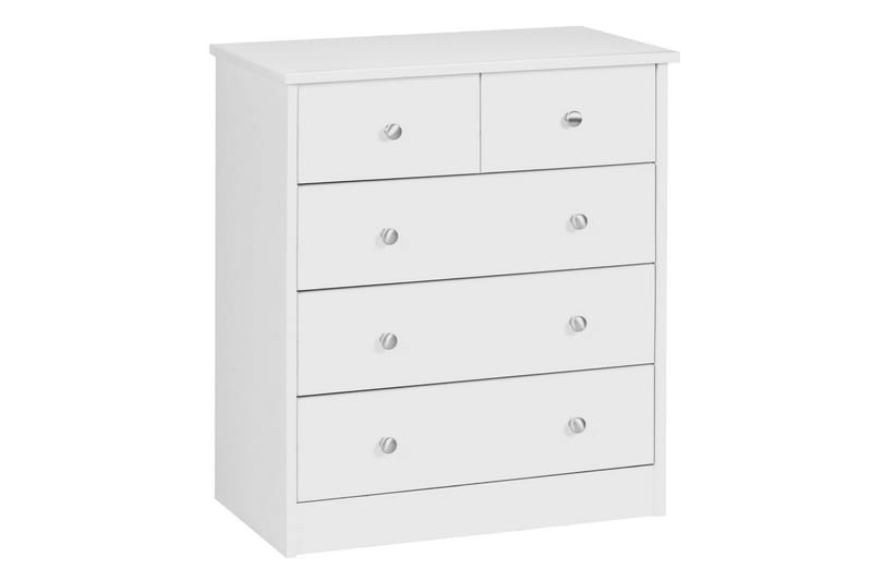 Byrå Wohnling med 5 lådor klassisk modern stil Vit - Vit - Möbler - Bord & matgrupper - Sminkbord & toalettbord