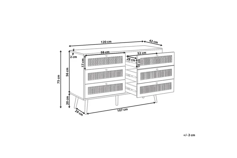 Byrå Perote med 6 lådor - Förvaring - Förvaringsmöbler - Byrå