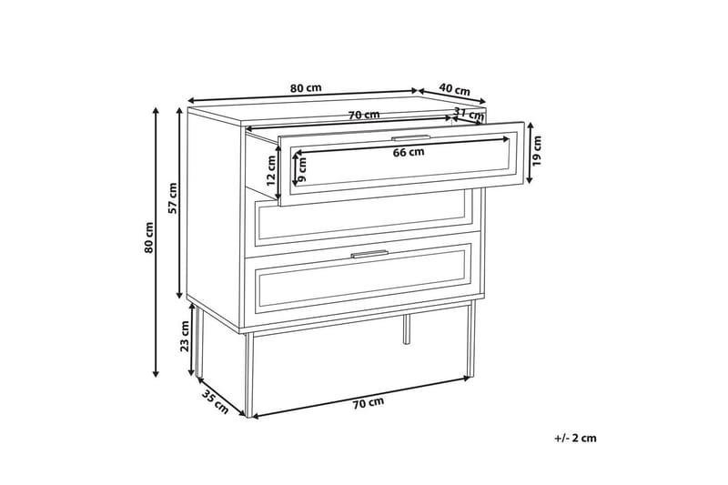 Byrå Pasco med 3 lådor - Förvaring - Förvaringsmöbler - Byrå - Hallbyrå