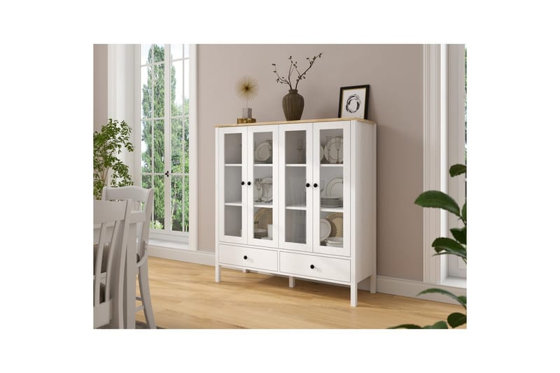 Cadrel Bokhylla 130 cm - Natur/Vit - Förvaring - Hylla - Bokhylla