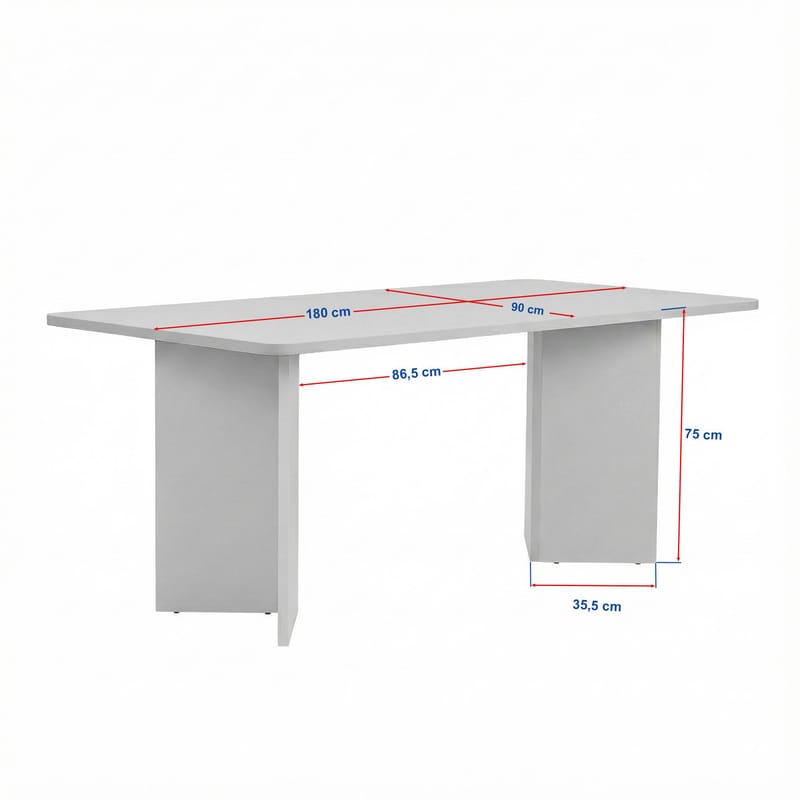 Cadron Matbord 180 cm Rektangulär - Trä Vit - Möbler - Bord & matgrupper - Matbord & köksbord