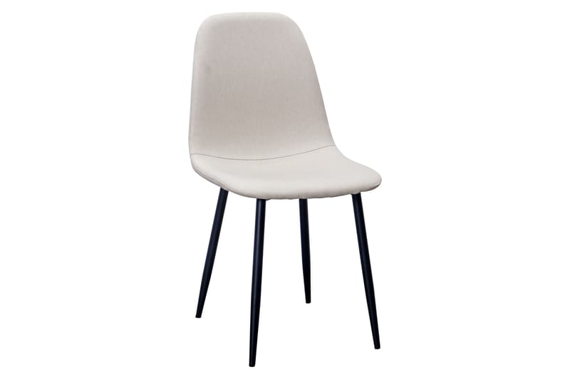 Caitly Matbord 100 cm Runt vit bas +  4 st Nibe stol beige med svarta ben - Vit/Beige - Möbler - Bord & matgrupper - Matgrupper
