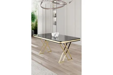 Calchera Matbord 130 cm Rektangulär - Svart Marmor/Guld - Möbler - Bord & matgrupper - Matbord & köksbord