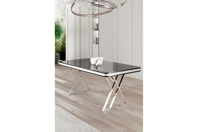 Calchera Matbord 130 cm Rektangulär - Svart Marmor/Krom - Möbler - Bord & matgrupper - Matbord & köksbord