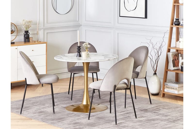 Calmar Matbord 90 cm Rund - Vit/Guld - Möbler - Bord & matgrupper - Matbord & köksbord