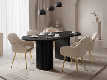 Calvion Matbord 185 cm Oval - Svart - Möbler - Bord & matgrupper - Matbord & köksbord